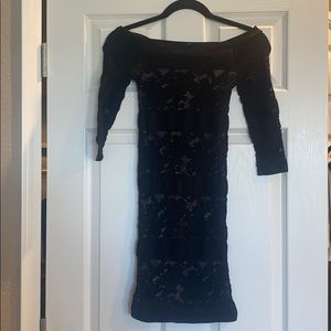 Off the shoulder black Bebe dress